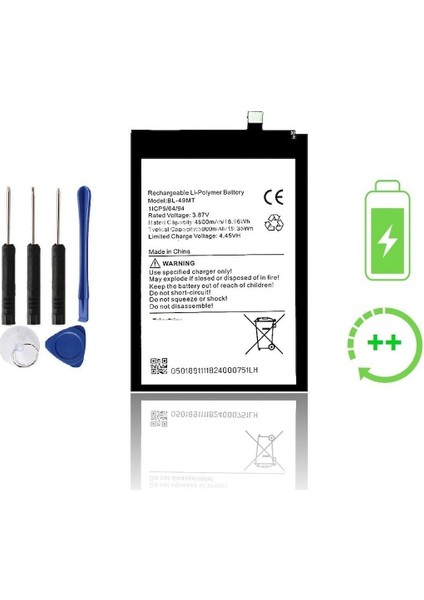 Tecno Camon 19 Pro ile Uyumlu Güclendirilmis Ithal Pil Batarya BL-49MT