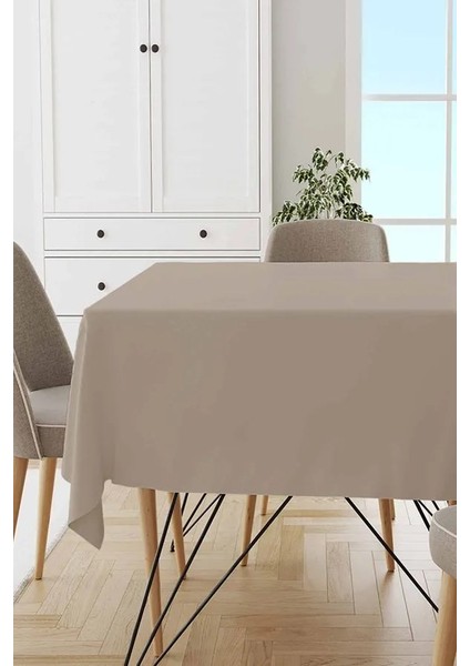 Cappucino Bej Kare Masa Örtüsü 110X110 cm - Pamuk Premium- Mutfa Masası Örtü