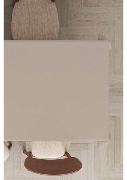 Cappucino Bej Kare Masa Örtüsü 110X110 cm - Pamuk Premium- Mutfa Masası Örtü