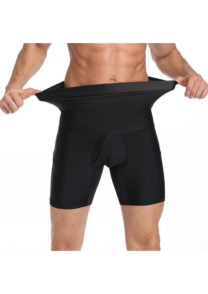 Erkek Göbek Düzleştirici ve Sıkılaştırıcı Yüksek Bel Silikonlu Seamless Dokuma Boxer Korse