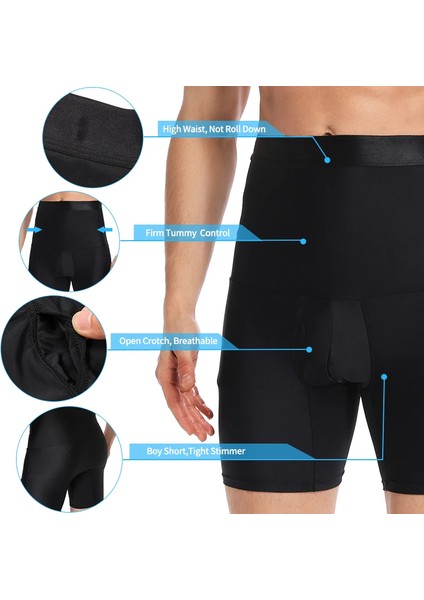 Erkek Göbek Düzleştirici ve Sıkılaştırıcı Yüksek Bel Silikonlu Seamless Dokuma Boxer Korse modelleri