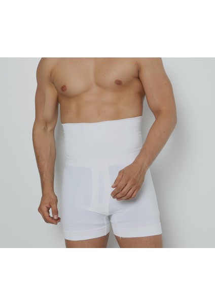 Erkek Göbek Düzleştirici ve Sıkılaştırıcı Yüksek Bel Silikonlu Seamless Dokuma Boxer Korse