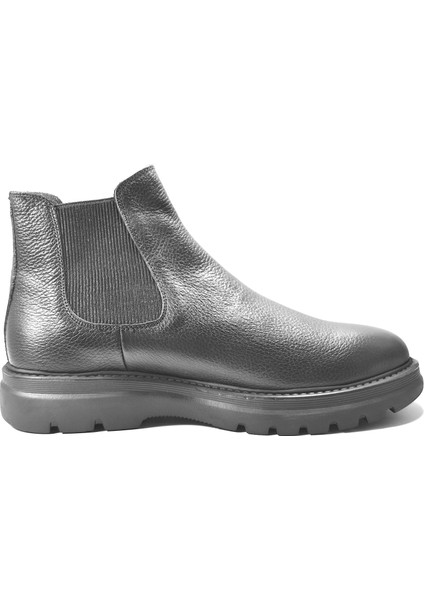 MB.1091 Deri Siyah Lastikli Casual Erkek Bot