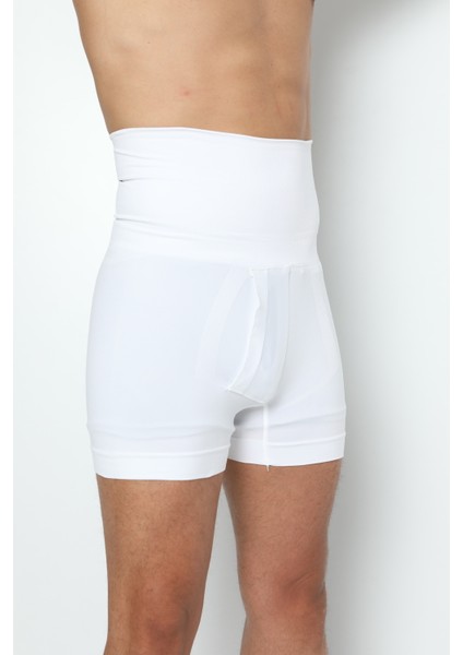 Erkek Göbek Düzleştirici ve Sıkılaştırıcı Yüksek Bel Silikonlu Seamless Dokuma Boxer Korse fırsatları