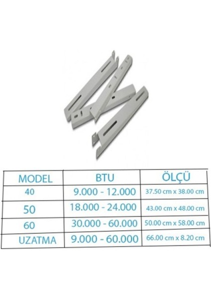 Yçs Klima Dış Ünite Ayağı Konsolu 18000 24000 Btu 50'lik