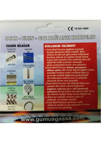 Doğalgaz Flex Bağlantı Hortumu Gaz Flexi Soba Fırın Ocak 100 cm fırsatları