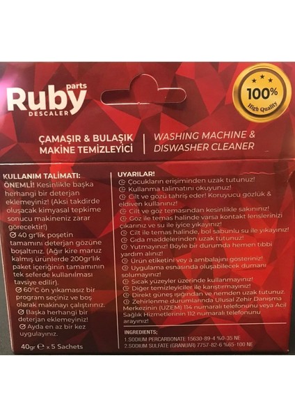 Çamaşır ve Bulaşık Makinası Temizleyici 5 Paket