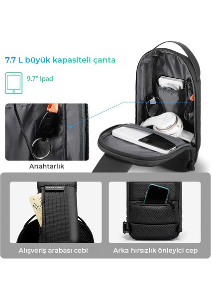 Torino Tek Kol Omuz Çantası iPad Tablet Uyumlu Şarj Kiti MR7510_00