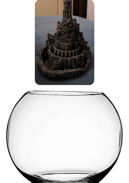 Cam Fanus Teraryum Akvaryum Yüzüklerin Efendisi Dekorlu Model