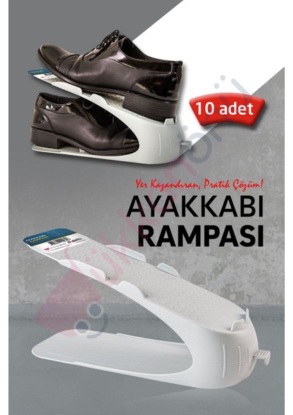 10 Adet Beyaz Ayakkabı Rampası Ayakkabı Düzenleyici Organizer