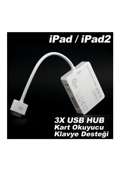 Connection Kit iphone 4s Ipad/ipad2 5in1 3xusb Çoklu Kart Okuyucu Combo Bağlantı Kiti