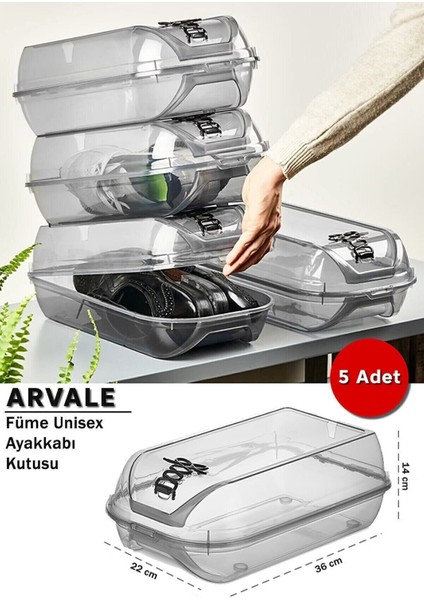 Hava Alan Kilit Kapak Unisex Ayakkabı Saklama Kutusu | Modüler Yapı | Ayakkabı Depolama-5 Adet