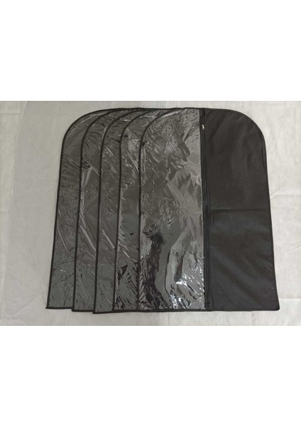 Tekno Trust Std Takım Elbise Kılıfı, 5 Adet Pvc Şeffaf, 64 x 100 cm Siyah Klasik