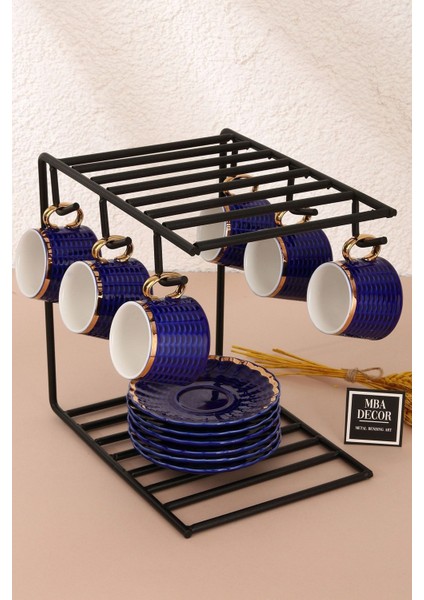 Siyah Kahve Fincanı Kupa Standı Paslanmaz Kaplama Mutfak Düzenleyici 6 Kişilik Organizer modelleri