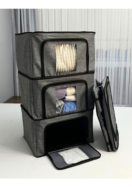 1 Adetçelik Çerçeveli Dolap Içi Düzenleyici 48X38X28 Raf Saklama Organizer Imperteks Keten Pencerel modelleri