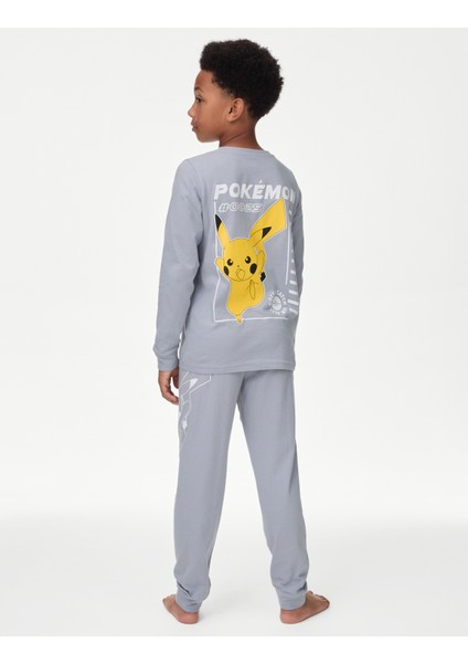 Saf Pamuklu Pokemon:trade_mark: Pijama Takımı (6-16 Yaş)