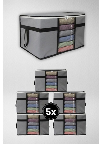 Tekno Trust 5 Adet Pencereli Kazak Hurcu- 50 x 40 x 30(ANTRASİT)