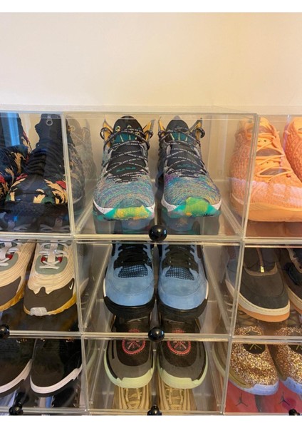 Şeffaf Sneaker Çekmeceli Tekli Ayakkabı Kutusu 37X27X19 cm