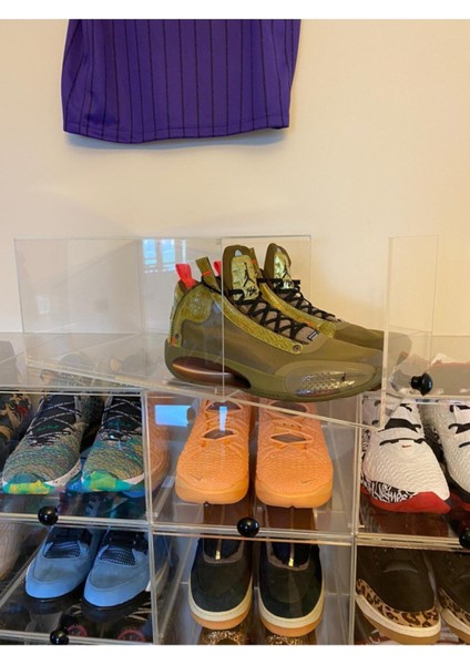 Şeffaf Sneaker Çekmeceli Tekli Ayakkabı Kutusu 37X27X19 cm