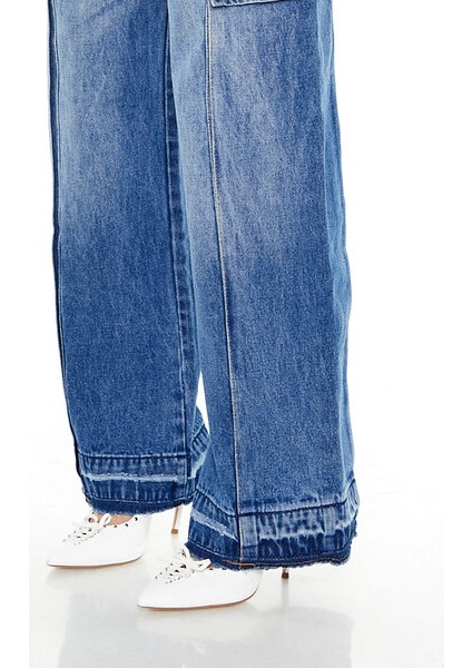 F21 Wide-Leg Kargo Jean Pantolon