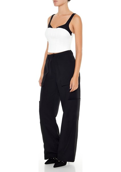 Wide-Leg Kargo Trouser Pantolon