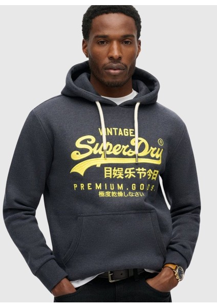 Kapüşon Yaka Siyah Erkek Sweatshırt M2013704A1BJ_NEON Vl Graphıc Hoodıe