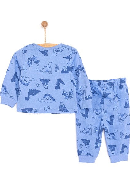 Uzun Kol Dinazor Desenli Bisiklet Yaka Pijama Takımı fiyatları