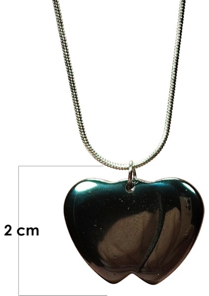 Hematit Doğal Taşı Zincirli El Yapımı Kolye Uç: 2 cm Zincir: 20 cm Kutulu