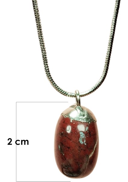 Kantaşı Doğal Taşı Zincirli El Yapımı Kolye Uç: 2 cm Zincir: 20 cm Kutulu