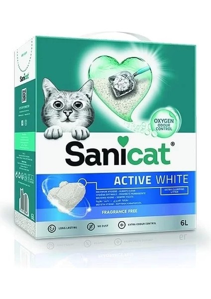 Active White Ultra Topaklanan Doğal Kedi Kumu 6 Lt