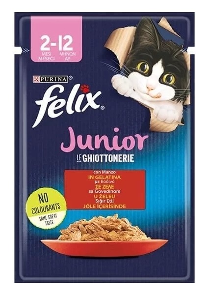 Sensations Junior Taze Jöle Içerisinde Sığır Etli Yavru Konserve Kedi Maması 85 gr