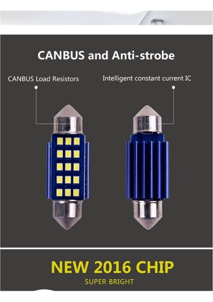 Dekoratif LED Ampul 12SMD Canbus 31MM Sofit Ampul Beyaz LAAM868 indirimleri