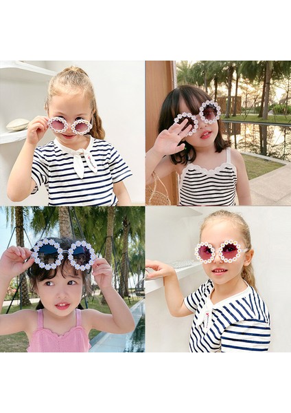 Yeni Çocuk Güneş Gözlüğü Çocuk Yuvarlak Çiçek Güneş Gözlüğü Kızlar Erkek Bebek Spor Tonları Gözlük UV400 Açık Güneş Koruma Gözlük (Yurt Dışından) fırsatları
