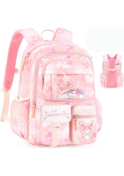 Kuromi Pembe Ilkokul Öğrencisi 3, 6 ve 9. Sınıflar Su Geçirmez, Omurgayı Koruyan Büyük Okul Çantası (Yurt Dışından)