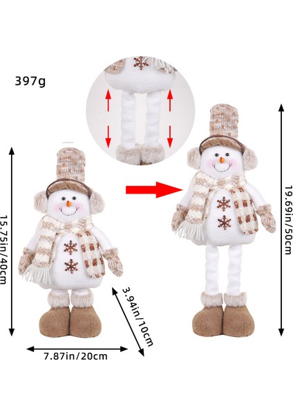 Noel Snowman Stretch Doll Ted Elk Doll (Yurt Dışından)