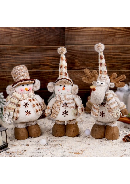 Noel Snowman Stretch Doll Ted Elk Doll (Yurt Dışından)