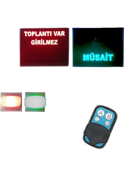 Sanec Kumandalı Renkli Ledli Toplantı Var Girilmez/müsait Yazısı (Kasa: 26X20 Cm)