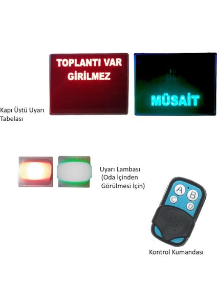 Sanec Kumandalı Renkli Ledli Toplantı Var Girilmez/müsait Yazısı (Kasa: 26X20 Cm) fiyatları