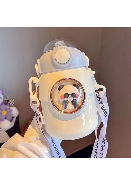 Sevimli Evcil Hayvan Termos Kız Yüksek Değerli 316 Paslanmaz Çelik Büyük Göbek Su Bardağı Samanlı Bardak ile Çocuklar (Yurt Dışından)