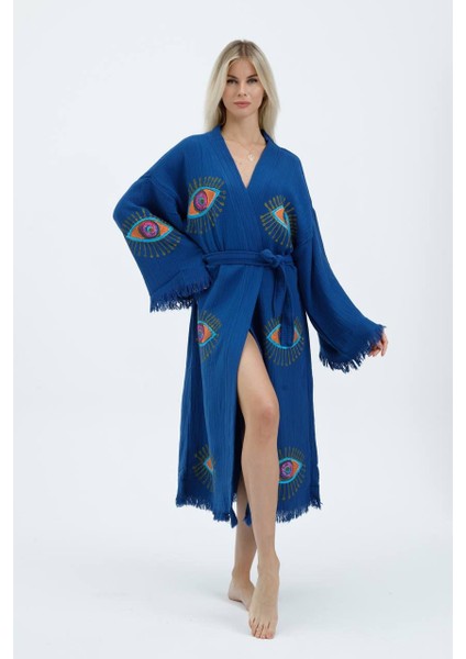 Göz Desen Ağaç Baskı Sabahlık, Kimono, Kaftan
