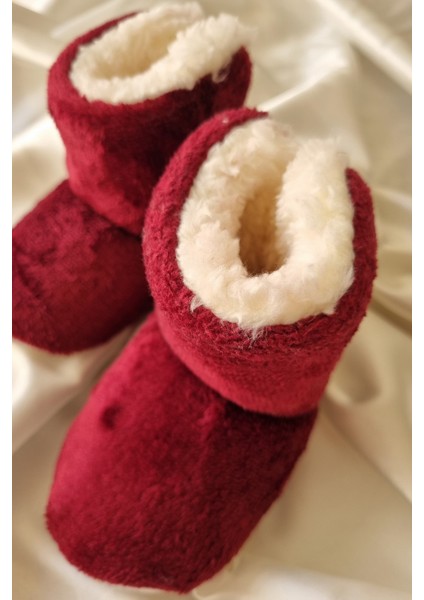 Peluş Bebek Tüylü Kaymaz Taban Patik 0-9 Ay Panduf