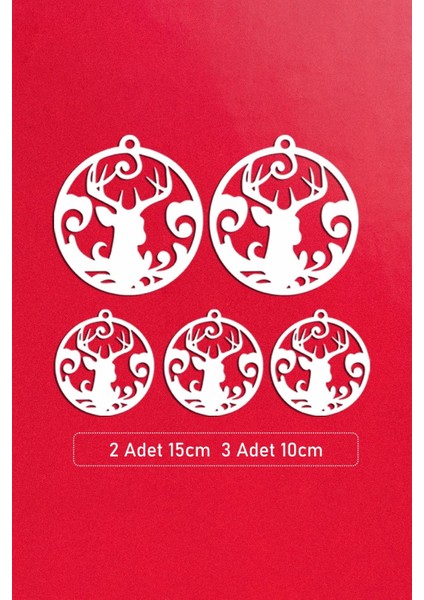 Tekno Trust Beyaz Büyük Çerçeve Içinde Noel Baba ve Geyiği Yılbaşı Süslemeleri