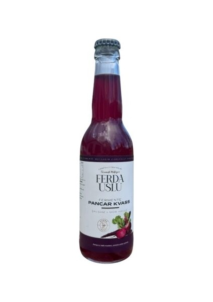 Pancar Kvass - Kırmızı Pancar + Şalgam + Mor Havuç Lakto Fermente İçecek 330 ml