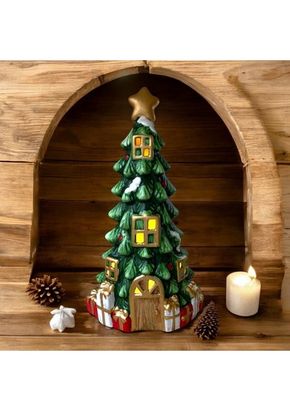 Işıklı Çam Ağacı Tasarımlı Ev Biblosu fiyatları