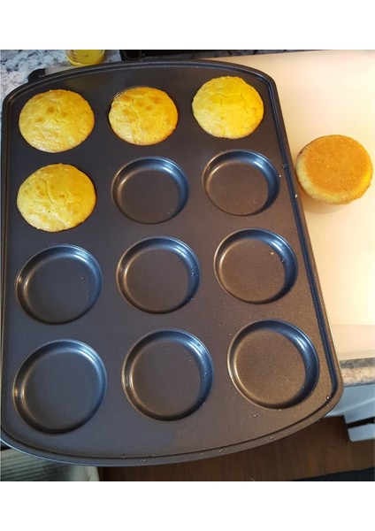 12 Delikli Yapışmaz Yuvarlak Cupcake Kalıp Tava Muffin Tepsisi Karbon Çelik Fırın Tepsisi Puding Bakeware Bisküvi Tavası Kolay Temizlenebilir (Yurt Dışından) fırsatları