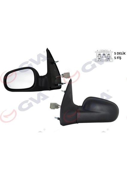 Diş Dikiz Aynasi Sol Clio 94-98 Elektrikli Isitmali Düz Cam 5 Fiş VM-126EHL 13