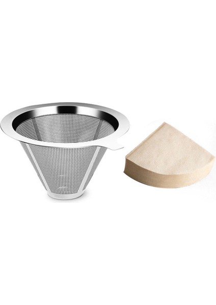 Yeniden Kullanılabilir 304 Paslanmaz Çelik Kahve Filtresi Tutucu Kahve Üzerine Dökün Damlatıcı Kahve Çay Filtre Sepeti Araçları Örgü (Yurt Dışından)