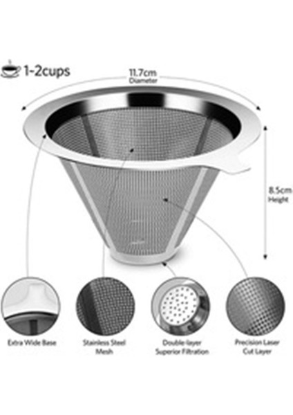 Yeniden Kullanılabilir 304 Paslanmaz Çelik Kahve Filtresi Tutucu Kahve Üzerine Dökün Damlatıcı Kahve Çay Filtre Sepeti Araçları Örgü (Yurt Dışından) indirimleri