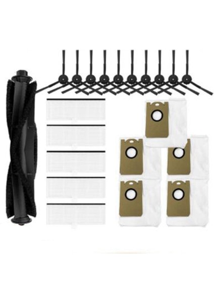 T10 Kendinden Boş Robot Vakum Yedek Parça Aksesuarları Ana Fırça Yan Fırça Hepa Filtre Toz Torbası (Yurt Dışından)