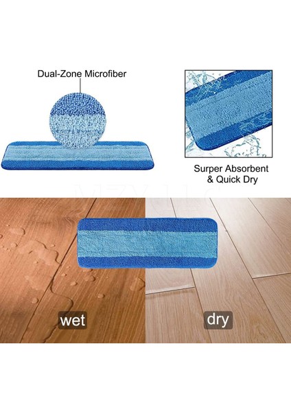 Parke Zemin Temizleyici Için Mop ile Uyumlu Mikrofiber Temizleme Pedi Için 3 Paket Mikrofiber Paspas Pedleri (Yurt Dışından)